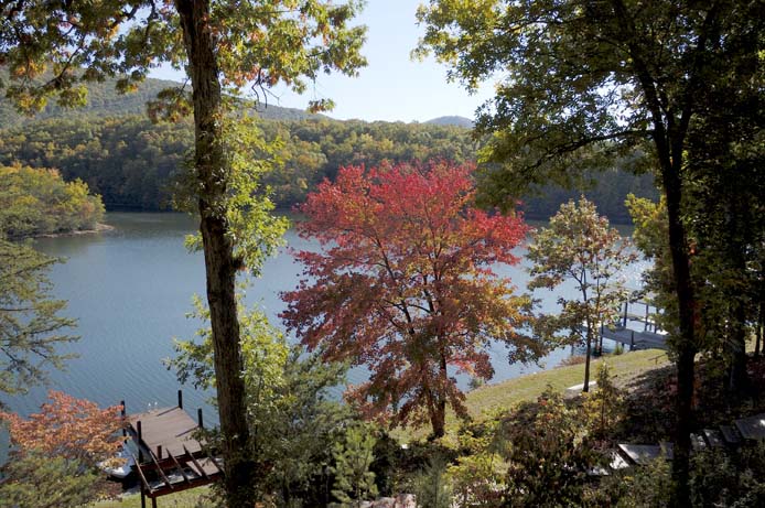 View of Smith Mountain and lake from Cabin 1