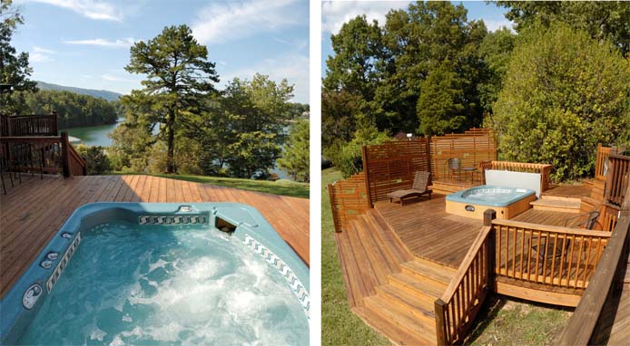 Hot Tub deck at Cedar Cabin