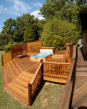 Hot tub deck at Cedar Cabin