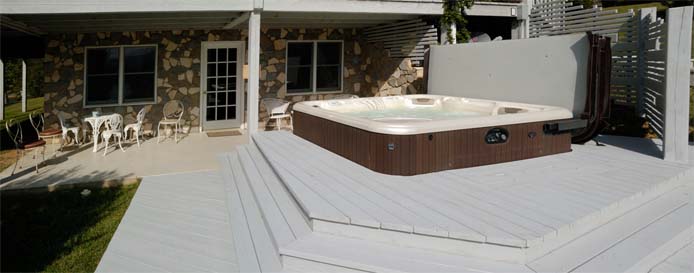 Hot tub deck at Main House