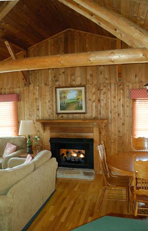 Fireplace at Cedar Cabin