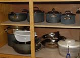 Pots and Pans in Cedar Cabin Kitchen